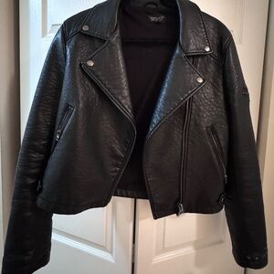 Topshop black faux leather jacket